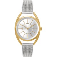 Stříbrno-zlaté dámské hodinky MINET ICON BICOLOR MESH